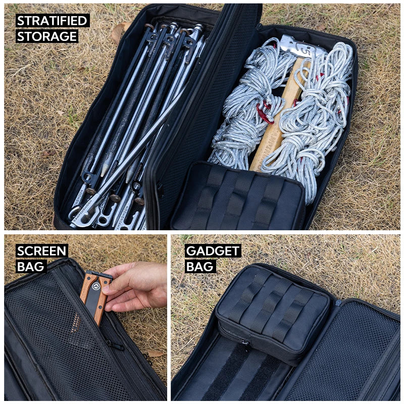 Duurzame Waterdichte Zipper Survival Canvas Tas | Outdoor Camping Opbergtas voor Tentstokken en Accessoires