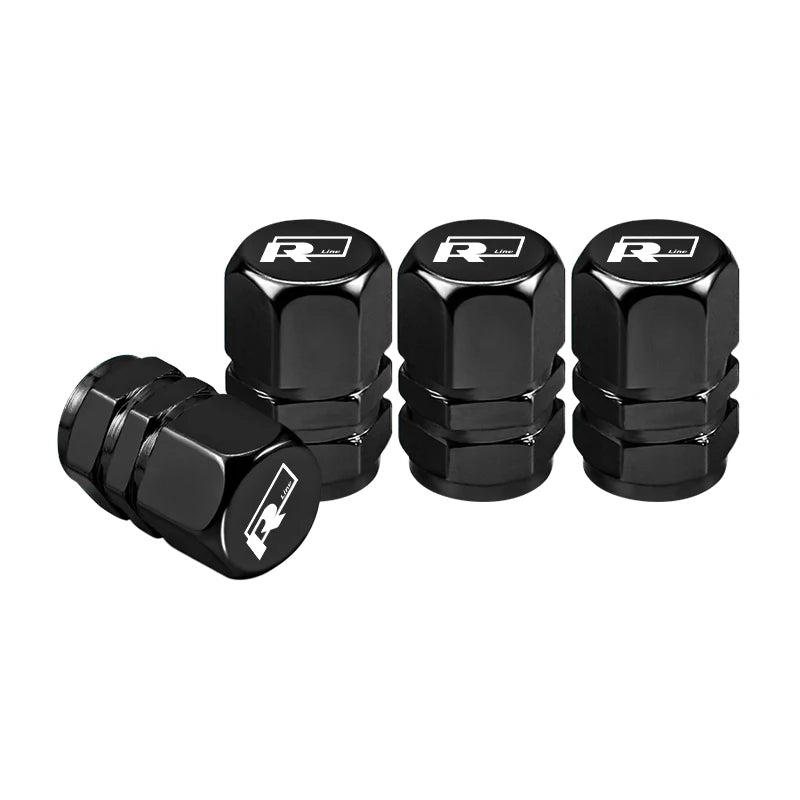 4 stuks aluminium ventieldoppen – Stofdichte autoband covers – Geschikt voor VW GTI, Polo, Golf, Passat, Tiguan, Arteon, Touareg, Taigo, Caddy, Jetta