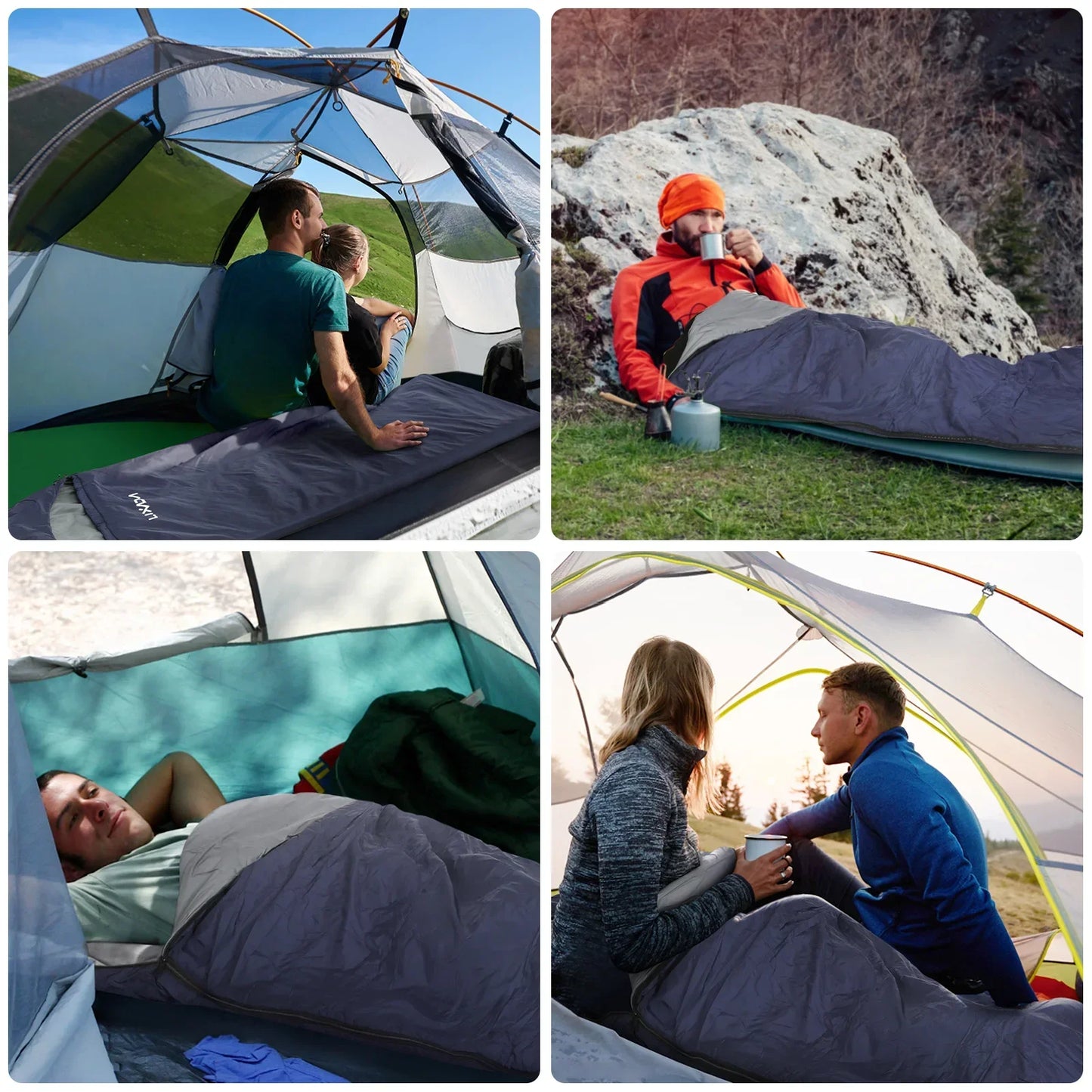 Lixada Lichtgewicht Slaapzak – Compacte & Warme Outdoor Slaapzak voor Kamperen, Reizen & Backpacking
