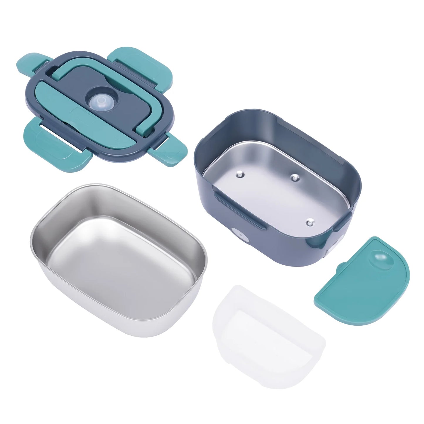 3-in-1 Elektrische Lunchbox | 1.5L | Warmhoud Lunchbox met 2 Compartimenten | Voor Auto (12V) & Vrachtwagen (24V)