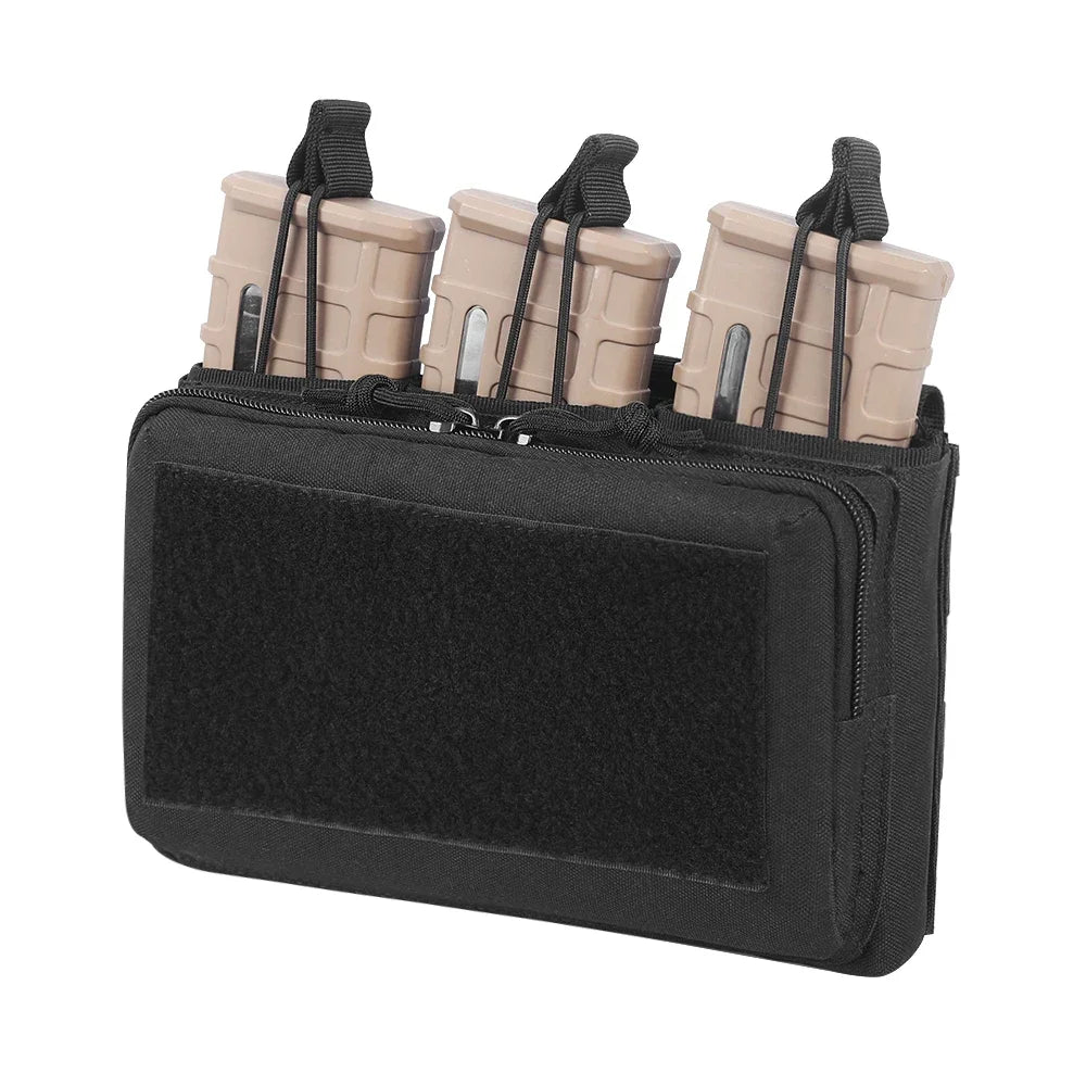 Tactical Triple Magazine Pouch – 5.56mm & 7.62mm Open Top MOLLE Pouch for Airsoft and Hunting