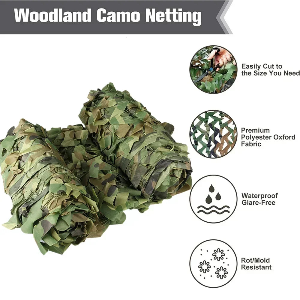 Woodland Camouflage Net – Camo Netting for Camping, Hunting, Shooting, Sun Shelter, Car Shade, and Tent Covers