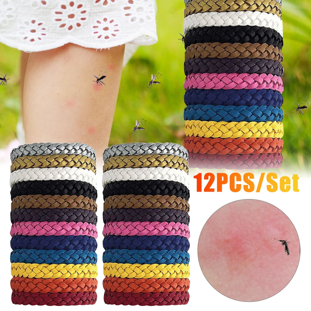 12 Stuks Mosquito Repellent Polsbanden, Herbruikbare Anti-Muggen Armbanden voor Volwassenen en Kinderen