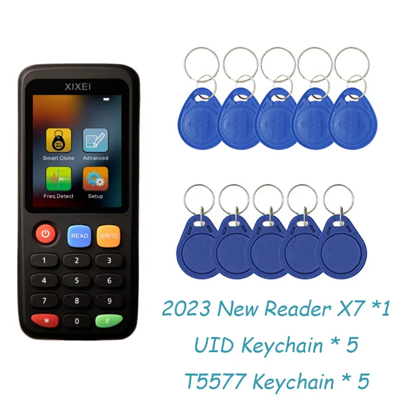 X7 Smart Card Reader – RFID-Schlüssel-Klon-Kopierer IC & ID-Token-Duplikator – 125-kHz-Ausweisschreiber & 13,56-MHz-NFC-Tag-Programmierer