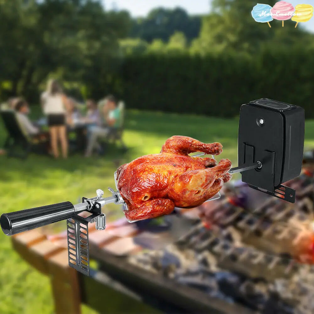 BBQ Draaigrill Set met Motor | RVS Rotisserie Kit voor Gasgrill, BBQ & Vuurkorf