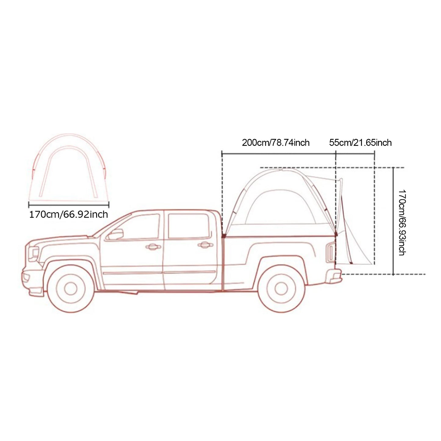 Waterdichte Truck Bed Tent met Regendek – Perfect voor Camping & Outdoor Reizen