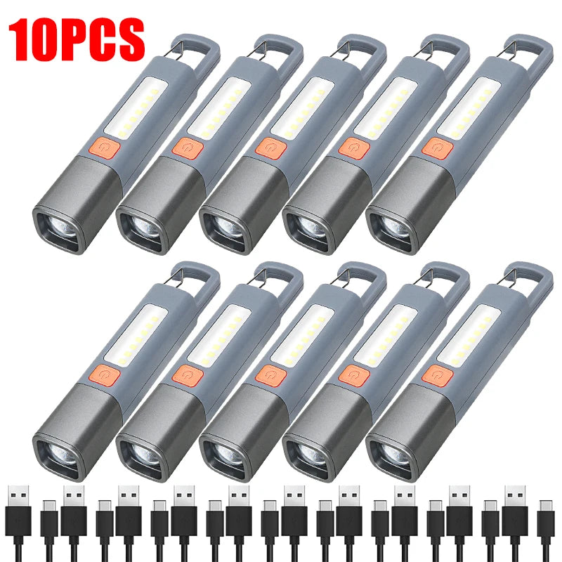 Superhelle LED-Taschenlampe XPE – Wiederaufladbare Campingleuchte mit Haken, Zoomfunktion und 3 Leuchtmodi
