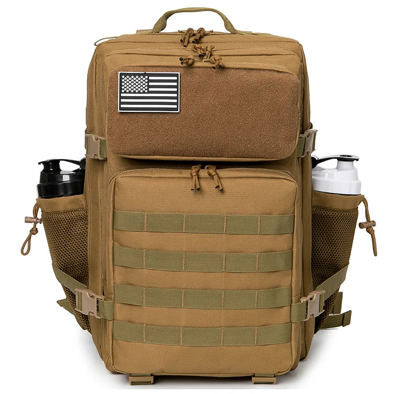 QT&QY 50L Taktischer Rucksack – Robuster MOLLE-Überlebensrucksack mit Flaschenhalter für Outdoor, Fitnessstudio und Wandern