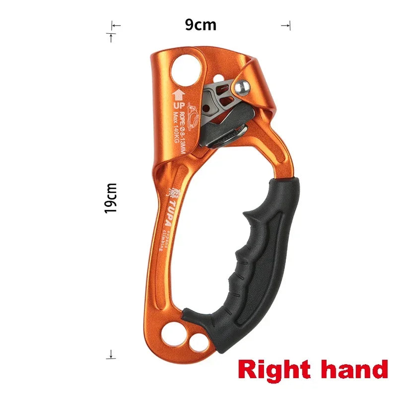 Professionele Outdoor Klimhand Ascender | Links en Rechts Hand Klimgerei voor Touwklimmen en Bergbeklimmen