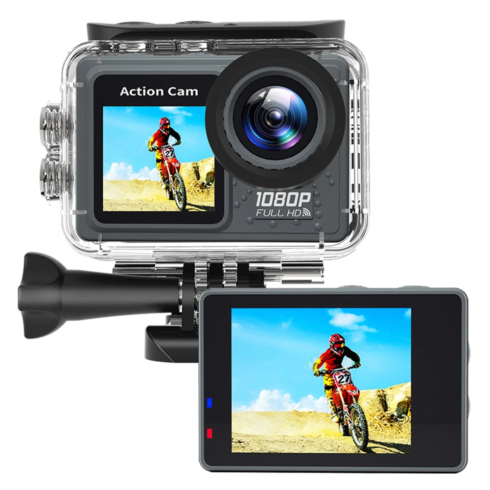 1080P/30FPS WiFi Actiecamera - 2.0" Scherm, 30m Waterdicht, 120° Groothoek Sport Camcorder met Accessoires Kit