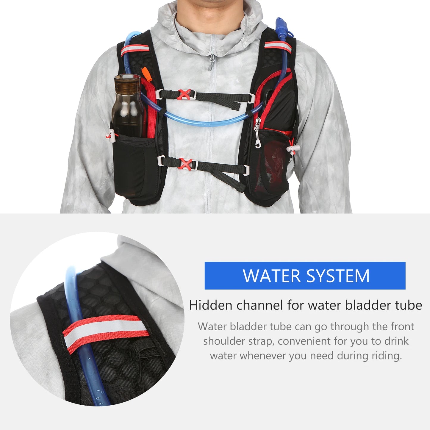Hydratatie Rugzak met 2L Waterzak – Lichtgewicht & Ademend voor Outdoor Sporten