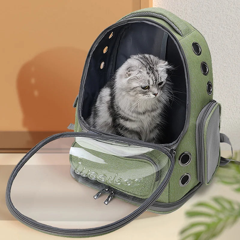 Transparante Kattenrugzak – Ademende Huisdierdrager voor Katten & Kleine Honden – Draagtas voor Reizen & Outdoor Gebruik