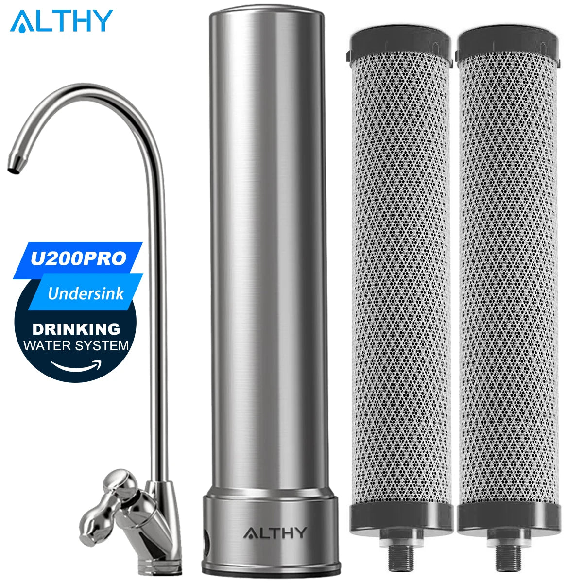 U200PRO Küchen-Untertisch-Wasserfilter – Reiniger mit Wasserhahn, entfernt Bakterien, Blei, Chlor und Gerüche