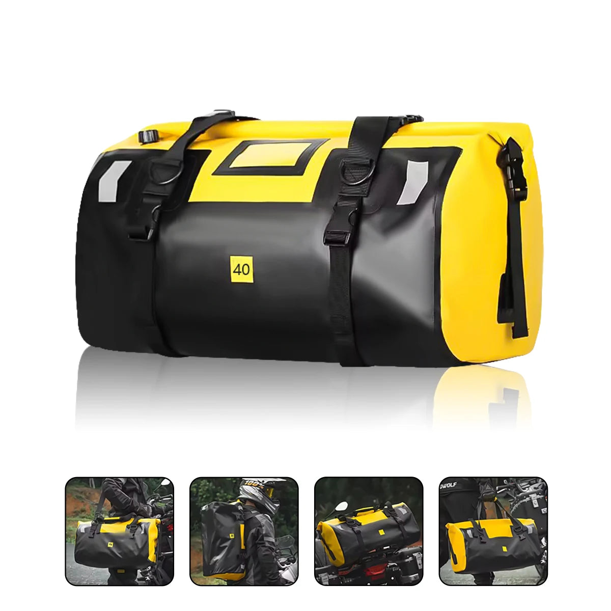 Universele Waterdichte Motor Achtertas - 40L/66L Fiets, Scooter en Camping Bagage, Multifunctionele Luggage Pack met Reflecterende Strips