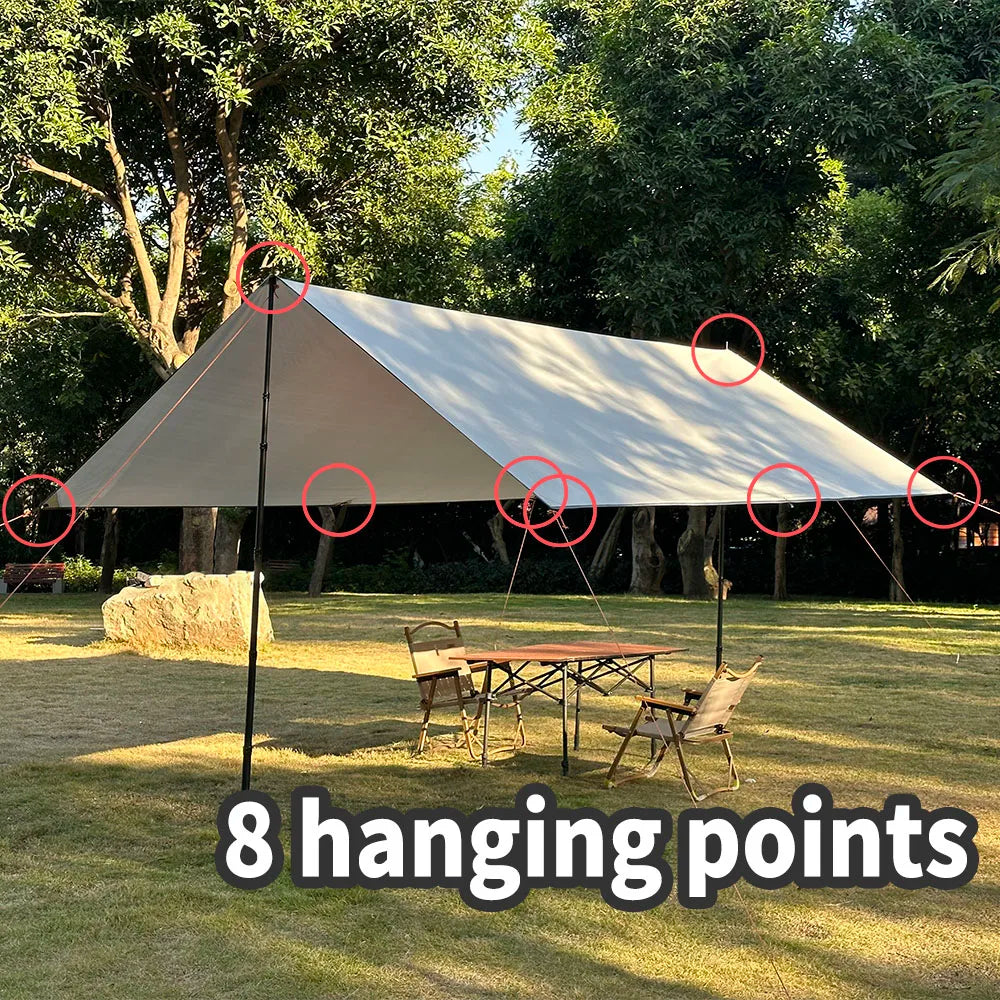 Campingplane, wasserdichter Sonnenschutz – Ultraleichte Zeltmarkise für Schatten im Freien, am Strand, beim Wandern, im Garten und beim Picknicken