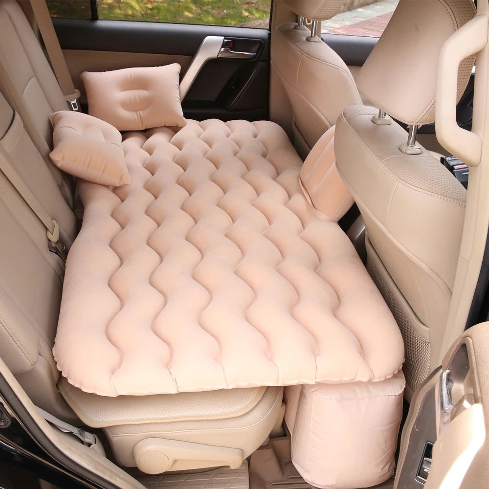 Universelles aufblasbares Auto-Luftbett – multifunktionale Rücksitzmatratze mit Kissen für Camping und Reisen