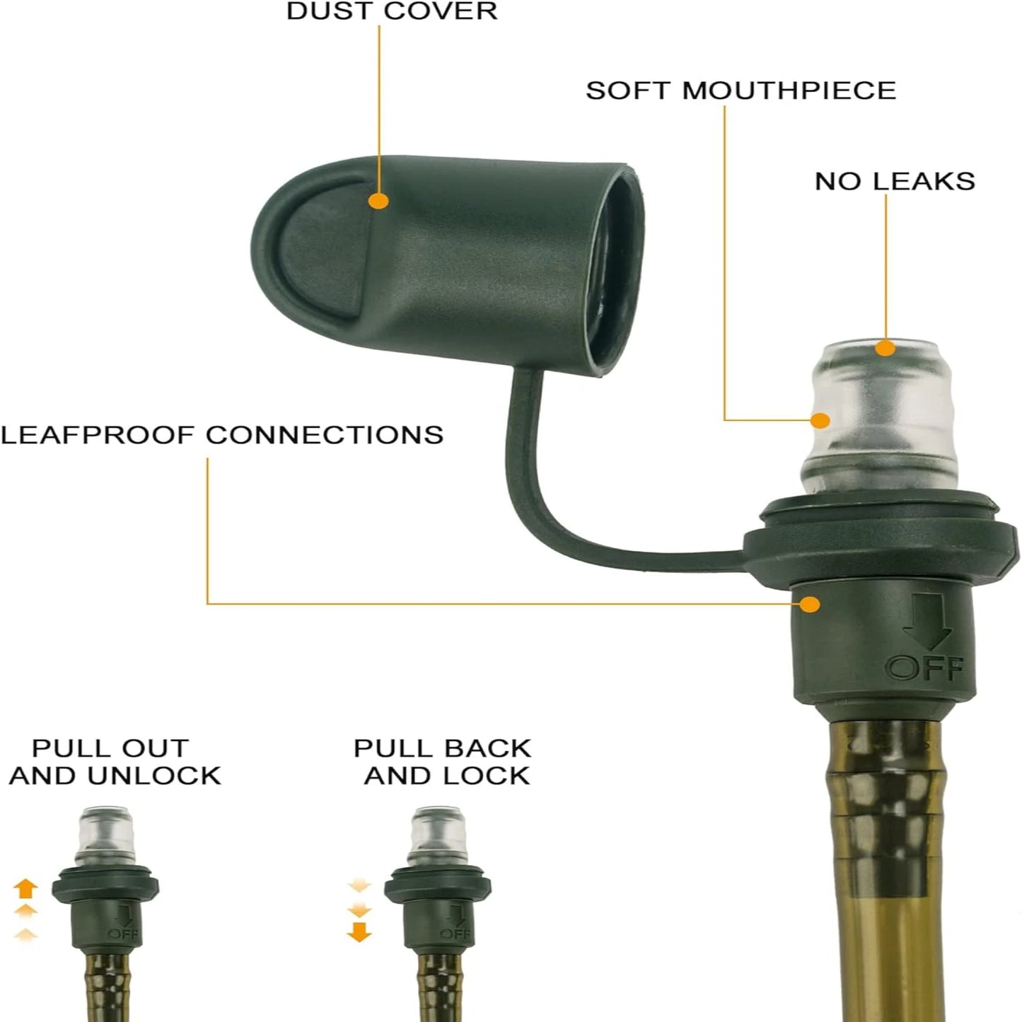 Lekvrije 3L militaire waterzak – Hydration Bladder voor wandelen, fietsen, klimmen, hardlopen & kamperen