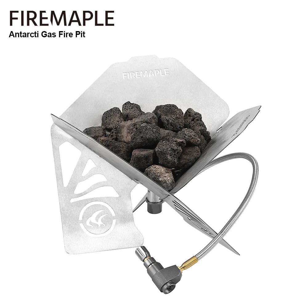 Antarcti Gas Vuurkorf – Windproof Outdoor Mini Heater – Draagbare & Opvouwbare RVS Firepit voor Kamperen (3753 BTU)