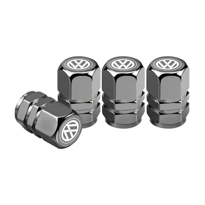 4 stuks aluminium ventieldoppen – Stofdichte autoband covers – Geschikt voor VW GTI, Polo, Golf, Passat, Tiguan, Arteon, Touareg, Taigo, Caddy, Jetta