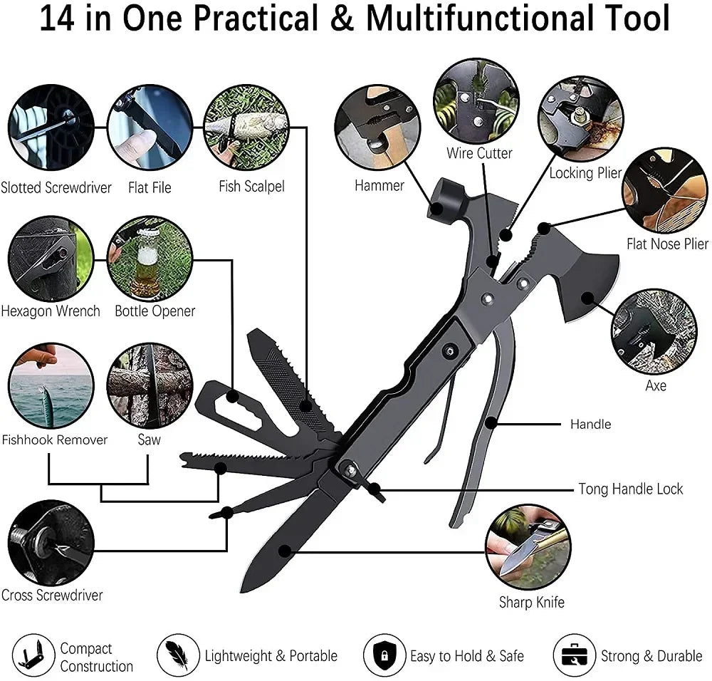 Outdoor Multi-Tool Kit – Noodoverlevingsset met EHBO-benodigdheden en Tactische Camping- en Jachtuitrusting