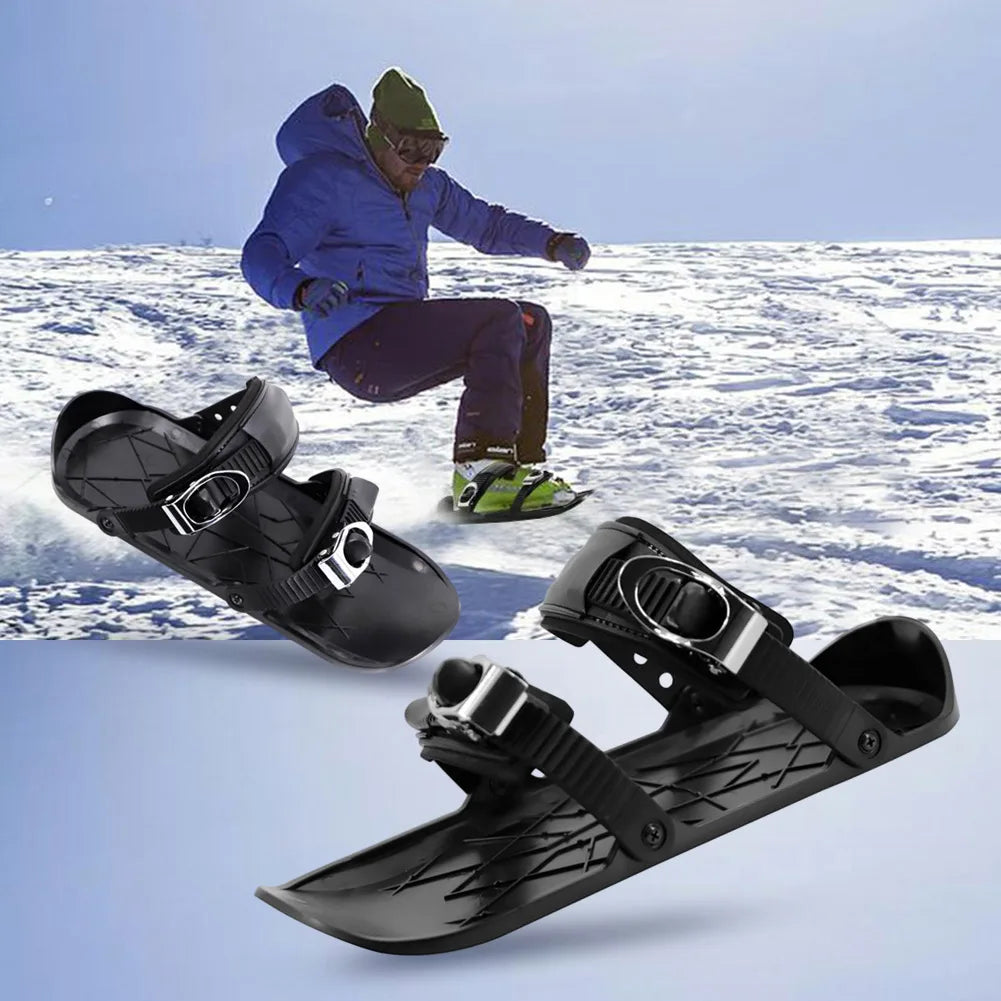 Winter-Mini-Ski-Skates – verstellbare kurze Snow-Skates für Anfänger und Fortgeschrittene – kompakt und tragbar