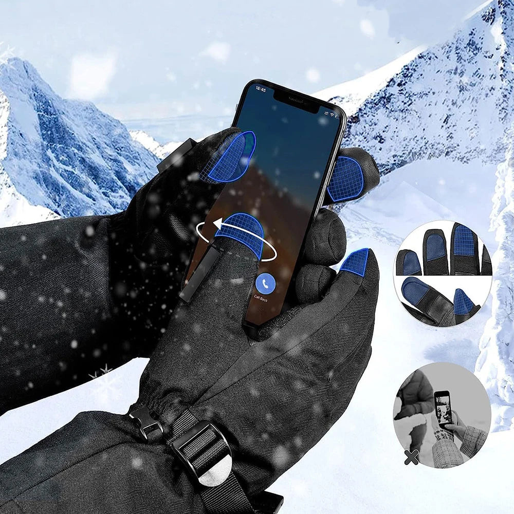 Beheizbare Motorradhandschuhe – wasserdichte Winterhandschuhe für Motorrad, Ski und Schneemobil mit Touchscreen und wiederaufladbarer Heizung