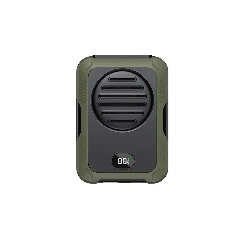Draagbare Multifunctionele Outdoor Ventilator – USB Mini Nekventilator met 8000mAh Powerbank & LED Licht