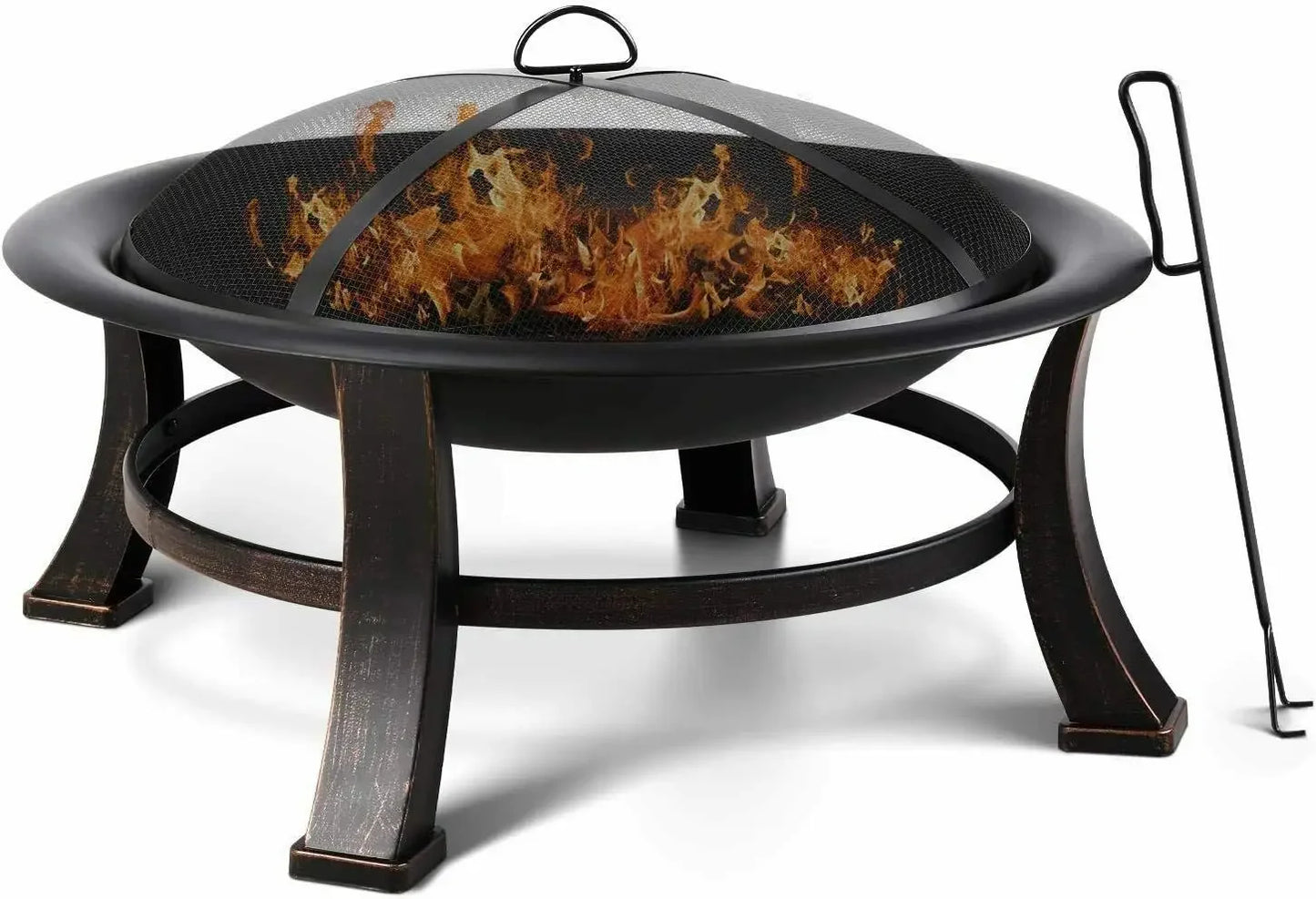 30" Stalen Vuurschaal & BBQ Grill | Outdoor Fire Pit voor Tuin & Camping