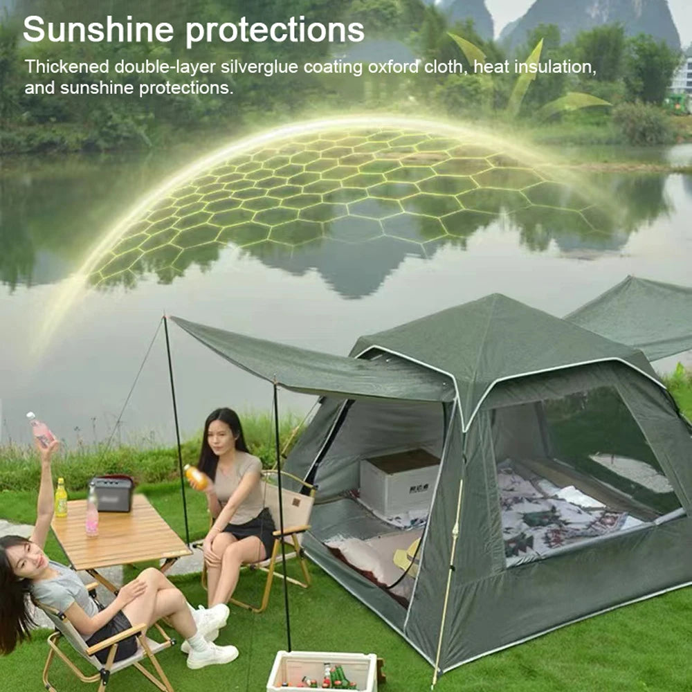 Automatische 2-Persoons Camping Tent – Winddicht, Waterdicht & UV-bescherming | Opvouwbare Pop-Up Tent voor Outdoor & Picknick