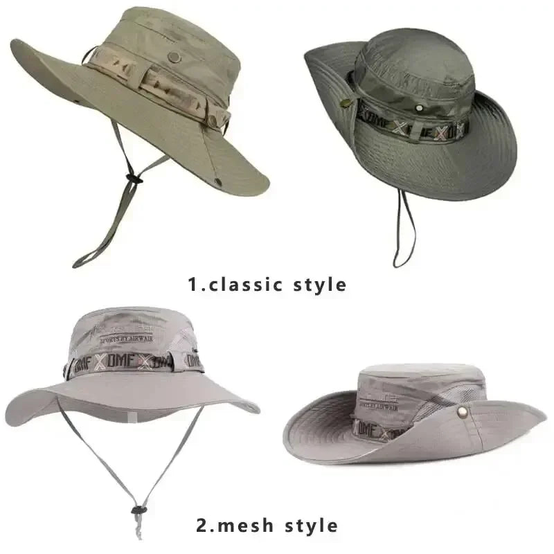Zomer Bucket Hat voor Heren – UV-beschermende Outdoor Hoed met Brede Rand voor Hiking, Vissen & Strand