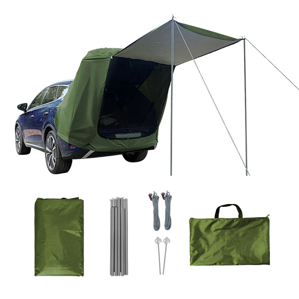 Camping Achtertent voor Auto - Waterdichte Luifel met Zonwering en Ventilatie