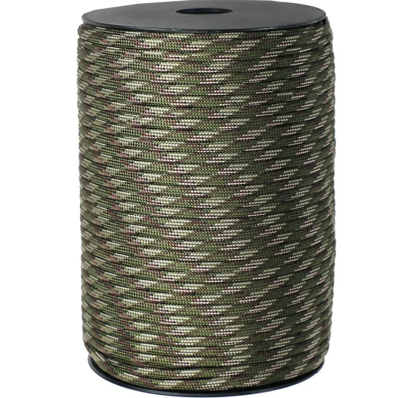 100M 550 Militaire Standaard 9-Core Paracord Touw 4mm – Outdoor Parachute Koord voor Survival, Tent, Lanyard en DIY