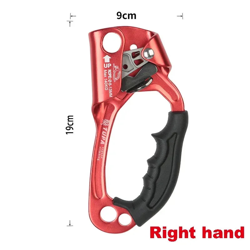 Professionele Outdoor Klimhand Ascender | Links en Rechts Hand Klimgerei voor Touwklimmen en Bergbeklimmen