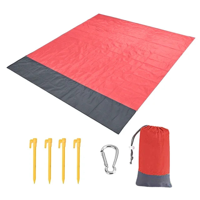 Oversized Beach Towel Mat, Sand-Free en Waterdichte Strandmat, Winddichte Picnic Deken met 4 Haringen voor Buiten en Kamperen