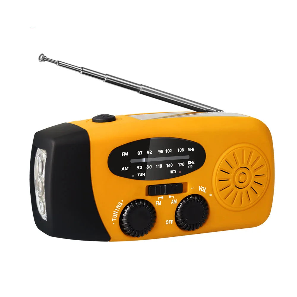 Handkurbel- und Solar-Wetterradio – 2000 mAh AM/FM/NOAA-Notfallradio mit Powerbank und Taschenlampe