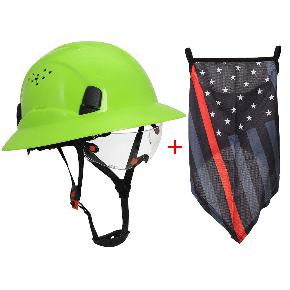 CE-Schutzhelm aus Kohlefaser – Schutzhelm mit voller Krempe, integrierter Schutzbrille und dreieckigem Gesichtsschutz