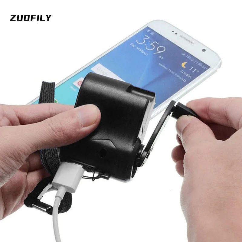 EDC Hand Crank USB Oplader – Noodoplader voor Camping, Hiking en Survival
