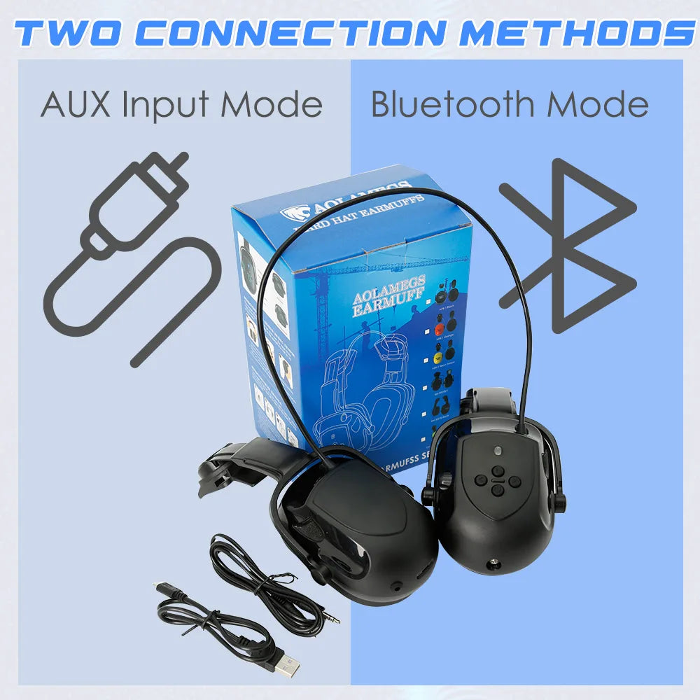 CE Bluetooth Gehoorkap – Verstelbare Helmbevestiging voor Gehoorbescherming bij Buitengebruik