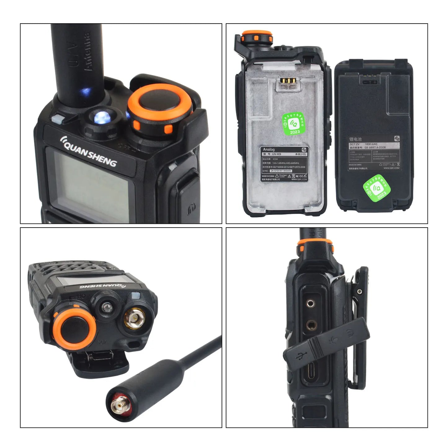 Quansheng UV-K5 Walkie Talkie – VHF/UHF 136–174 MHz, 400–470 MHz, 50–600 MHz RX, DTMF VOX FM, tragbares Radio