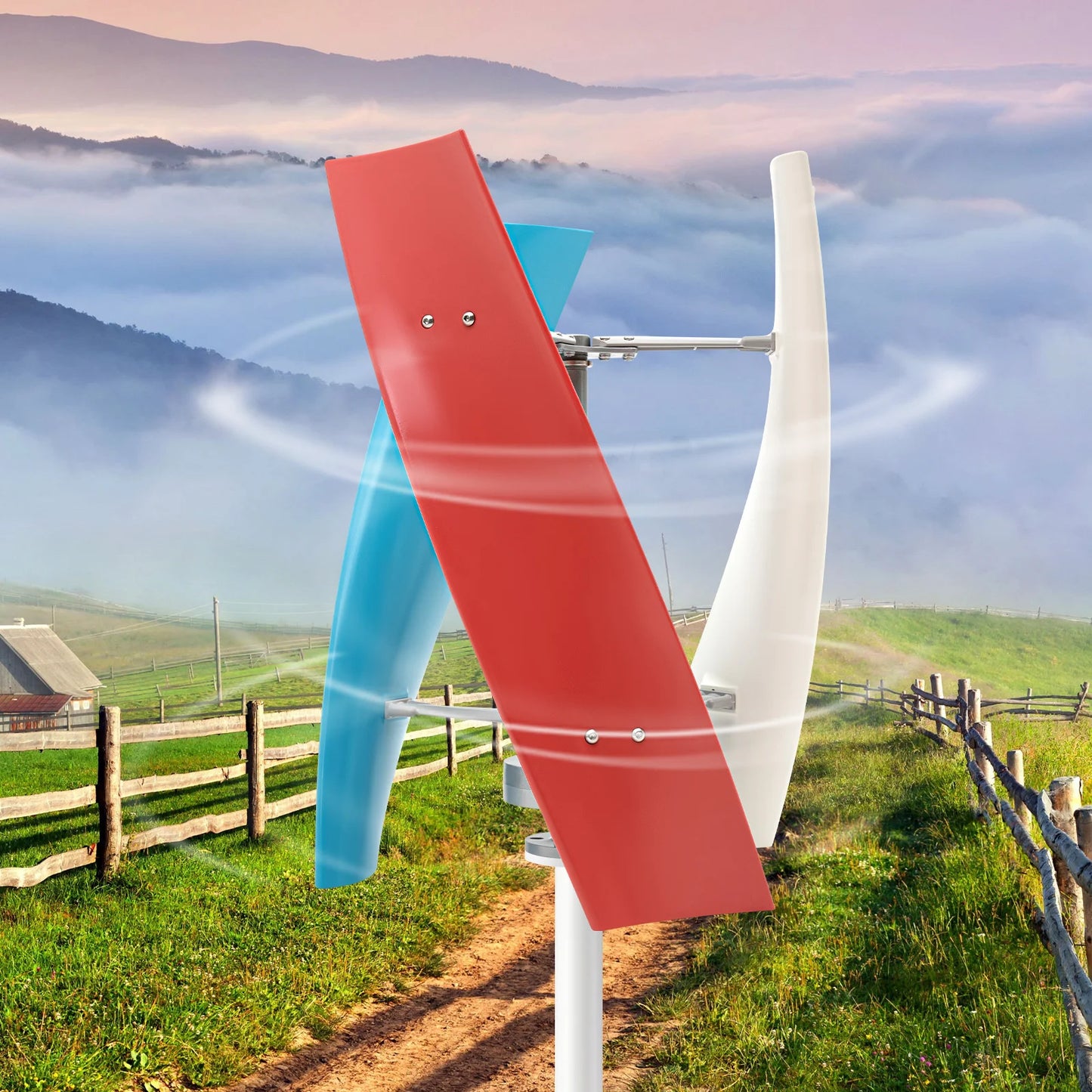 3-Phase Vertical Wind Turbine Generator – 400W 12V Windmill with Controller for Home, Boats, Cabins, and Industry
