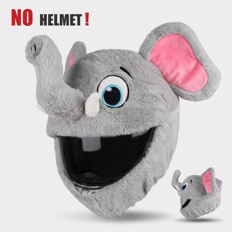 Flauschiger Helmüberzug – Weicher Helmüberzug aus Plüsch, Cartoon-Design, Motorrad- und Skischutz