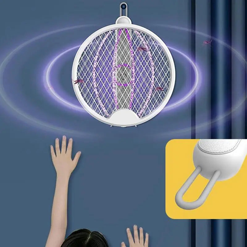 Elektrische Vliegenmepper Racket, Vouwbare Handheld Vliegen Doder met USB Opladen, Slimme Vliegval en Vlieg Mepper voor Binnen en Buiten
