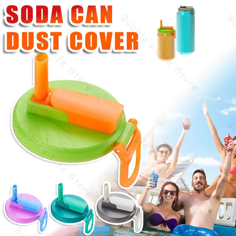 2-Color Silicone Can Lids with Straws – BPA Free, Reusable Accessories for Soda, Beer and Juice Cans