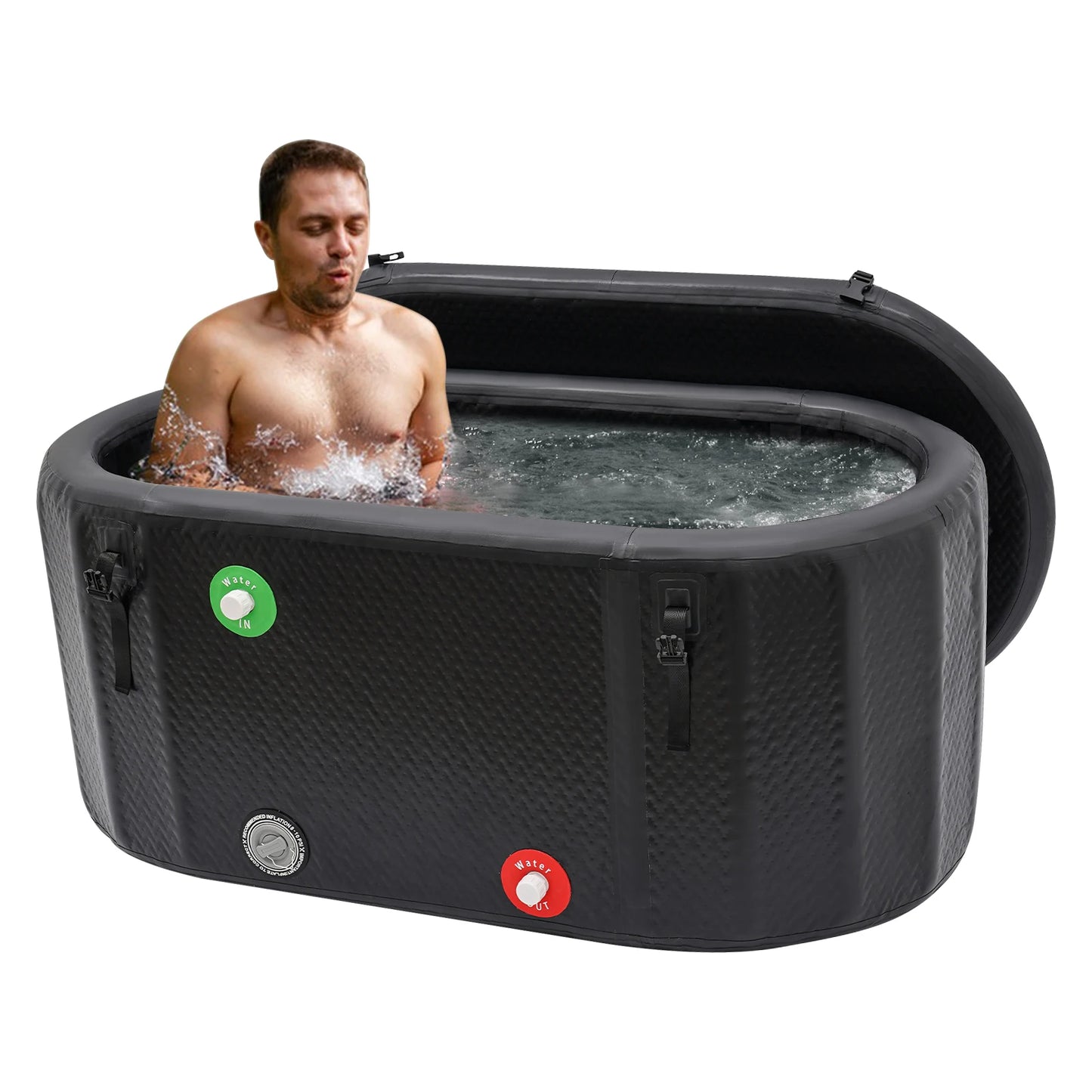 Opblaasbaar IJsbad – Koude Watertherapie Tub voor Atleten, 132x70 cm Opvouwbaar Bad voor Buiten en Herstel