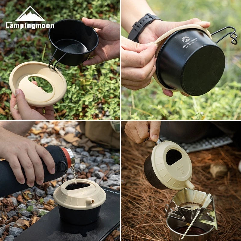 CAMPINGMOON Universal-Topfdeckel aus Silikon – lebensmittelecht und hitzebeständig für Camping und Kaffeezubereitung