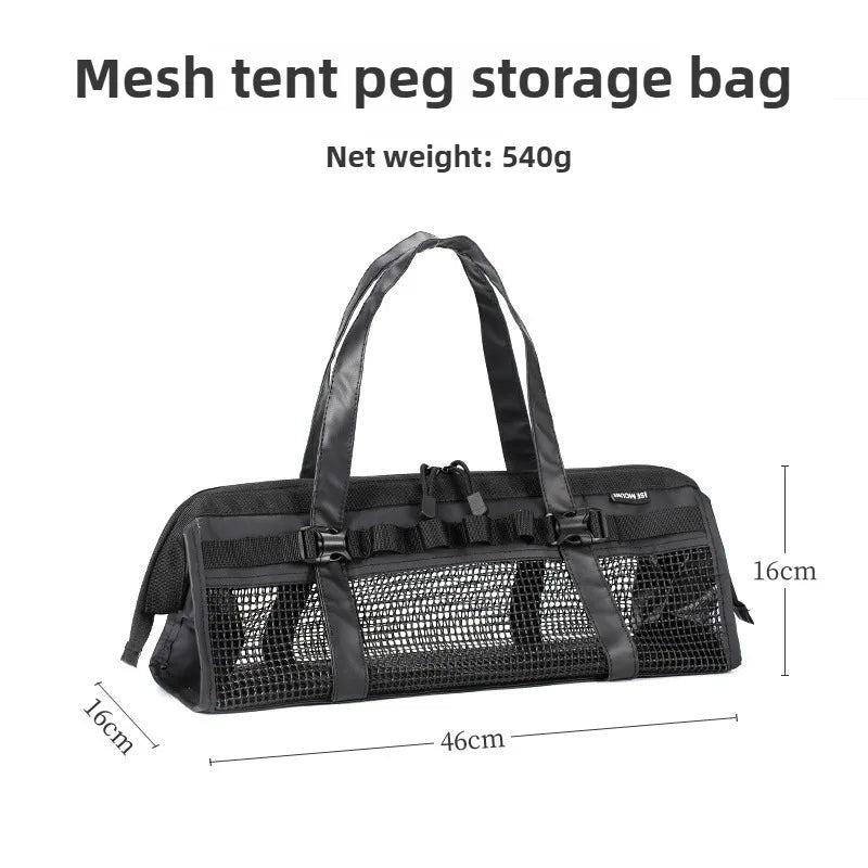 Outdoor Mesh Opbergtas voor Vloer | Draagbare Grotere Capaciteit Rubber Mesh Bag voor Sundries en Pegs