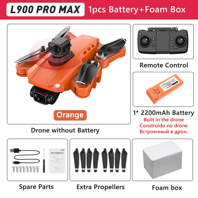 L900 PRO GPS-Drohne – 4K-Doppelkamera | 5G WLAN FPV | Faltbarer Quadrocopter mit bürstenlosem Motor