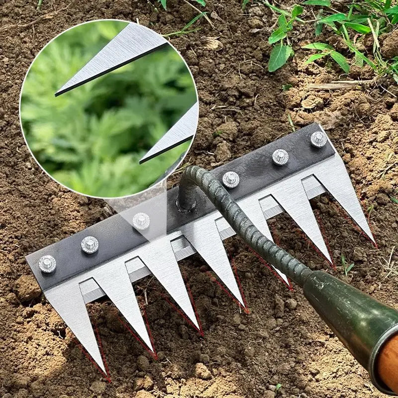 5/6/7/8 Tanden Carbon Staal Tuin Hand Hark – Tuin Weeding Tool voor Aardewerken, Dethatching en Luchtigheid van de Bodem