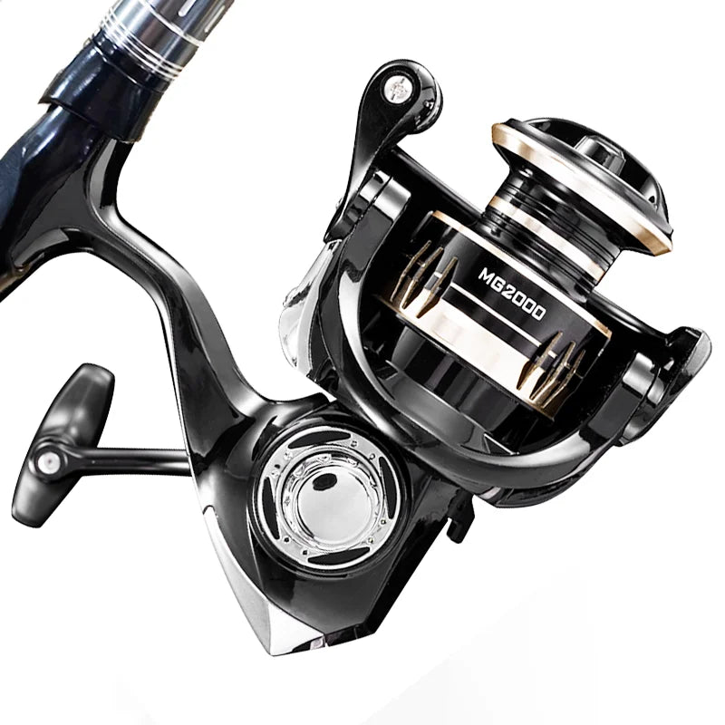 MG Spinning Reel | Zoutwater en Zoetwater Visserijwiel met Ultralicht Metaalframe en Hoge Snelheid