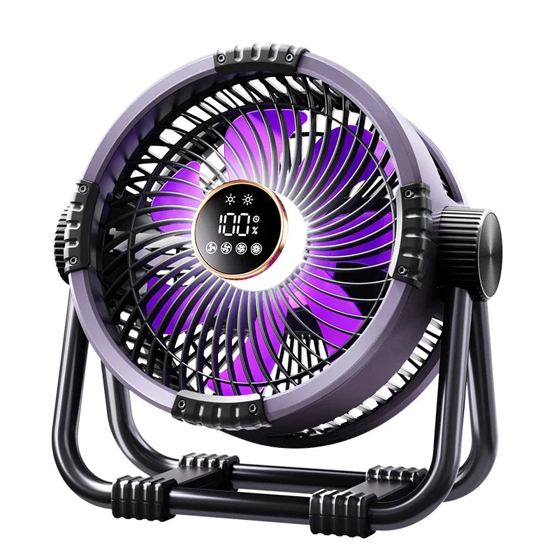 Draagbare Camping Ventilator – 20000mAh Oplaadbare Draadloze Ventilator met Powerbank & Afstandsbediening